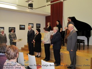 Nastopajoči recitatorji Ivo Puhar, Katja Bricelj, Rozi Fortuna, Franci Zorko in Martin Oblak
